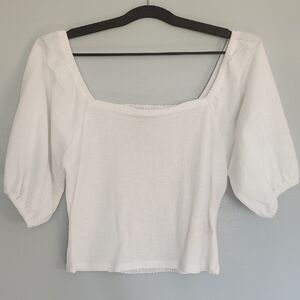 White Puff Sleeve Top
